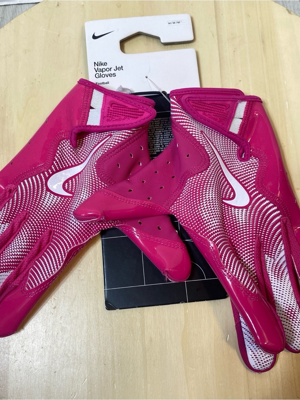 Nike Vapor Jet Football Gloves Pink Adult Medium (M) NWT